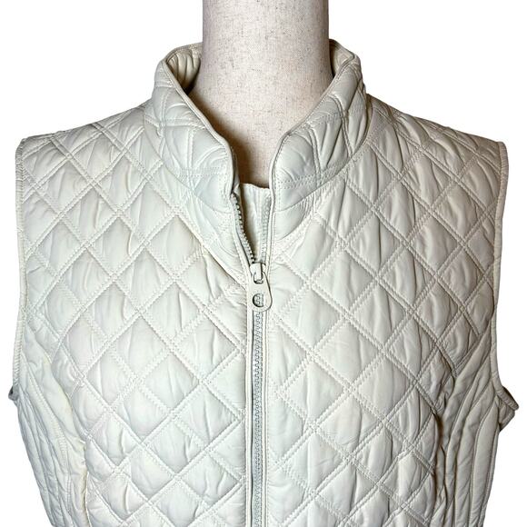 Joules Womens's Quilted Ivory Vest Gilet Pockets Sz 14 Preppy Equestrian Puffer - Picture 6 of 11